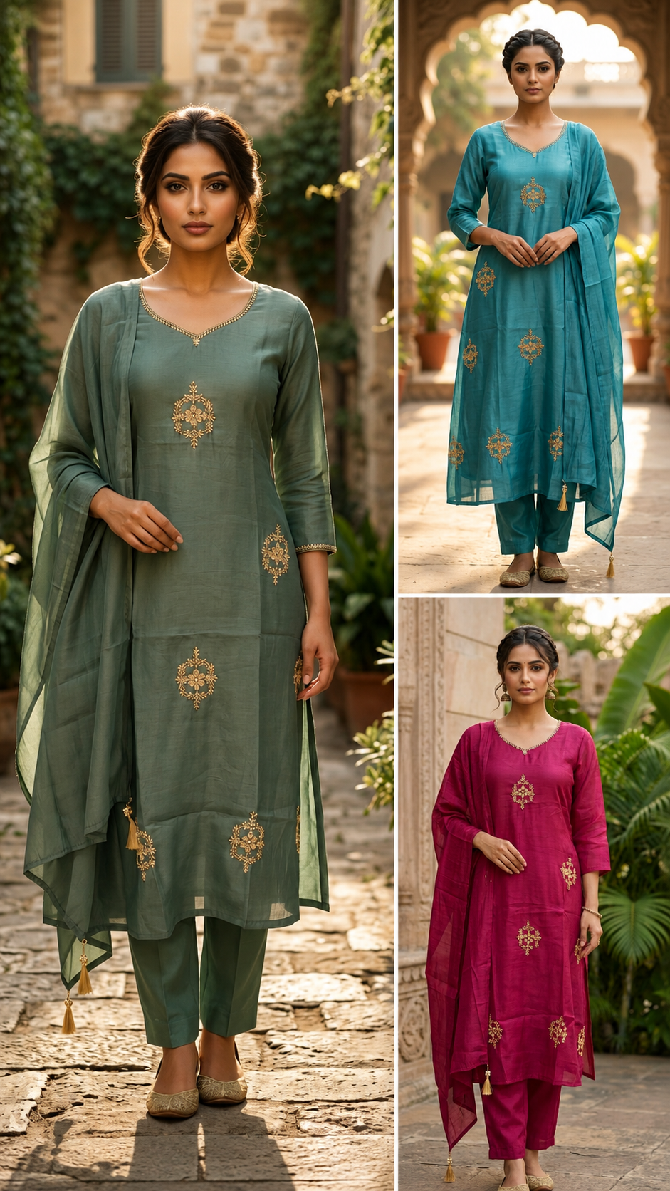 Aline Surat Mulchanderi Premium Embroidered Full Suit Set-15158