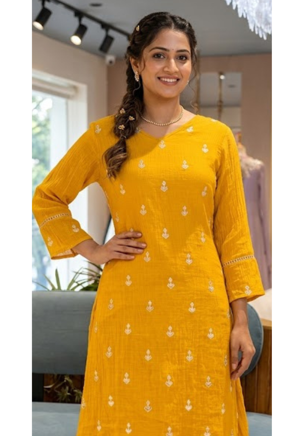 Pure Banarasi Mul Chanderi Golden Inticate Spread Work A-Line Kurta Pant Set- 14300 W138