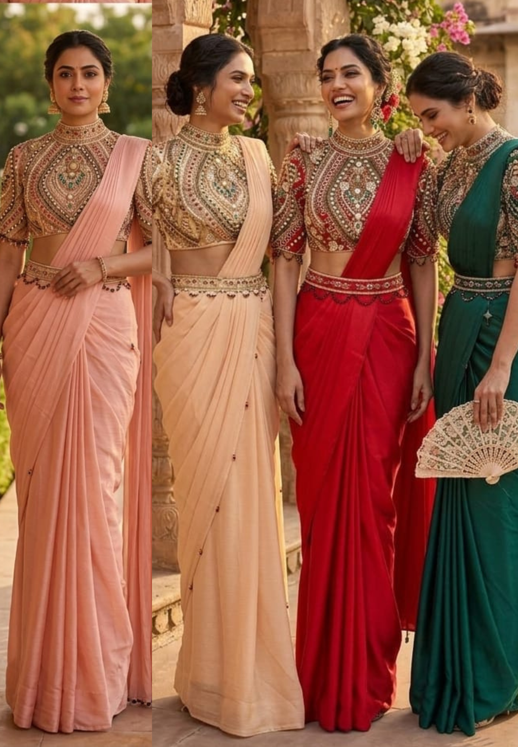 Elegant Pre-Draped Partywear Luxury Hand-Embroidered Designer Saree with Heavy Stone & Zardosi Work Blouse- 14525 W162