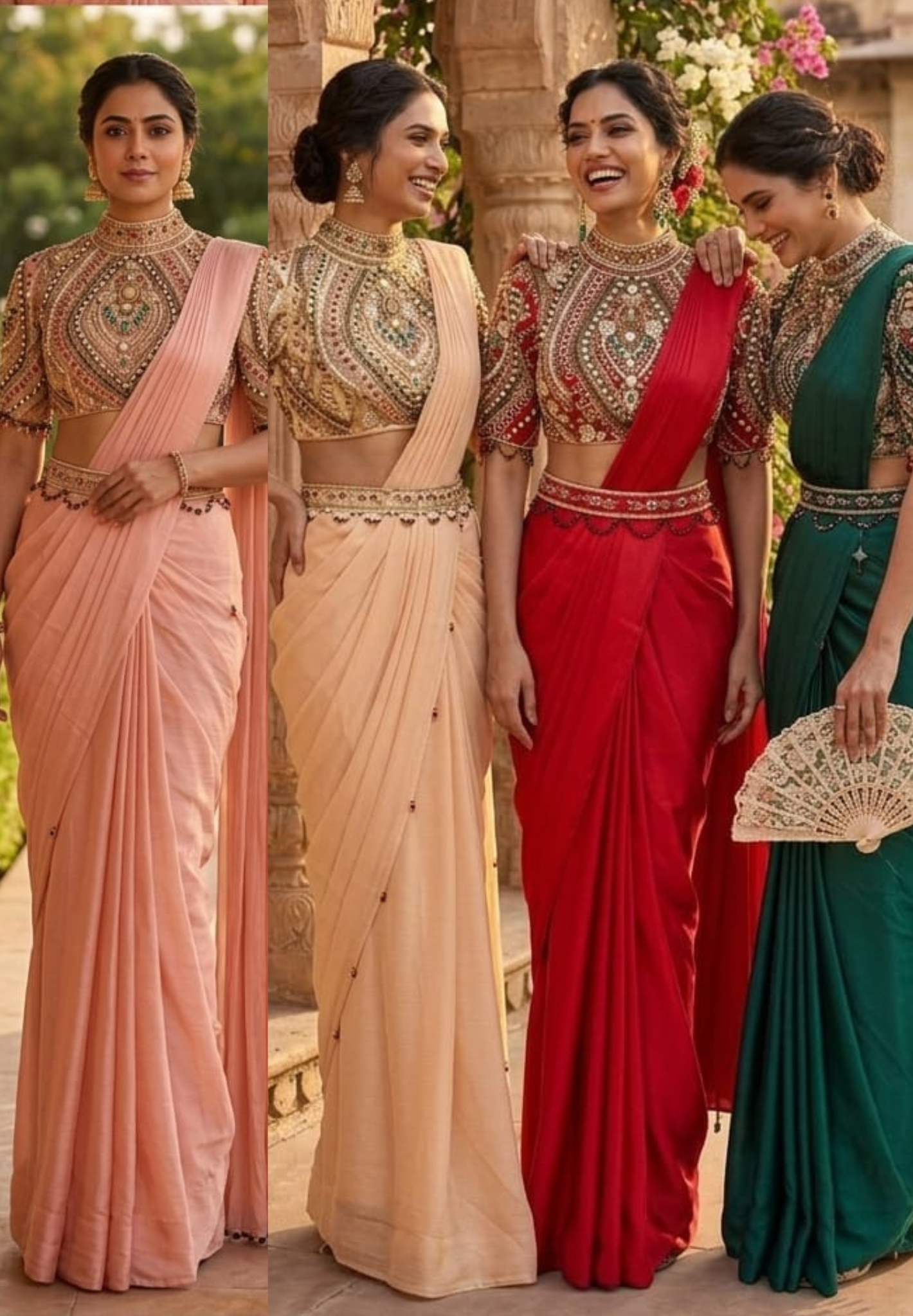 Elegant Pre-Draped Partywear Luxury Hand-Embroidered Designer Saree with Heavy Stone & Zardosi Work Blouse- 14525 W162