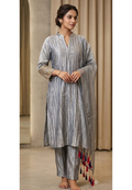 Premium Crushed Tissue Fabric Elegant Full Suit Set With Tassel Accent Dupatta-15080