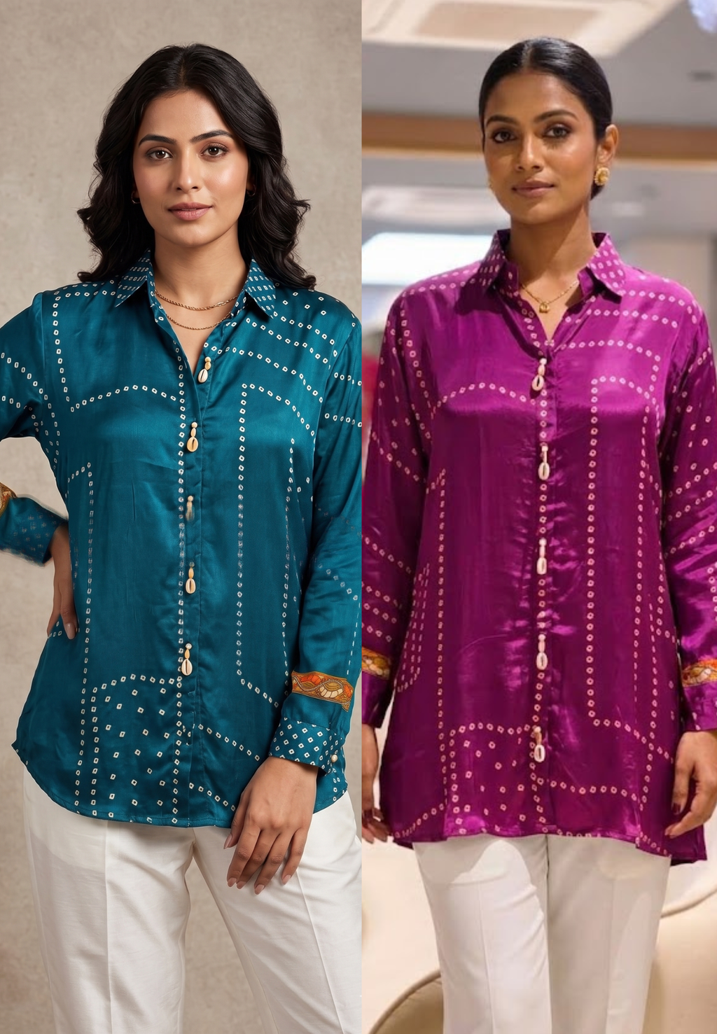 Pure Crepe Collared Casual Shirt with Back Bird Print -15111