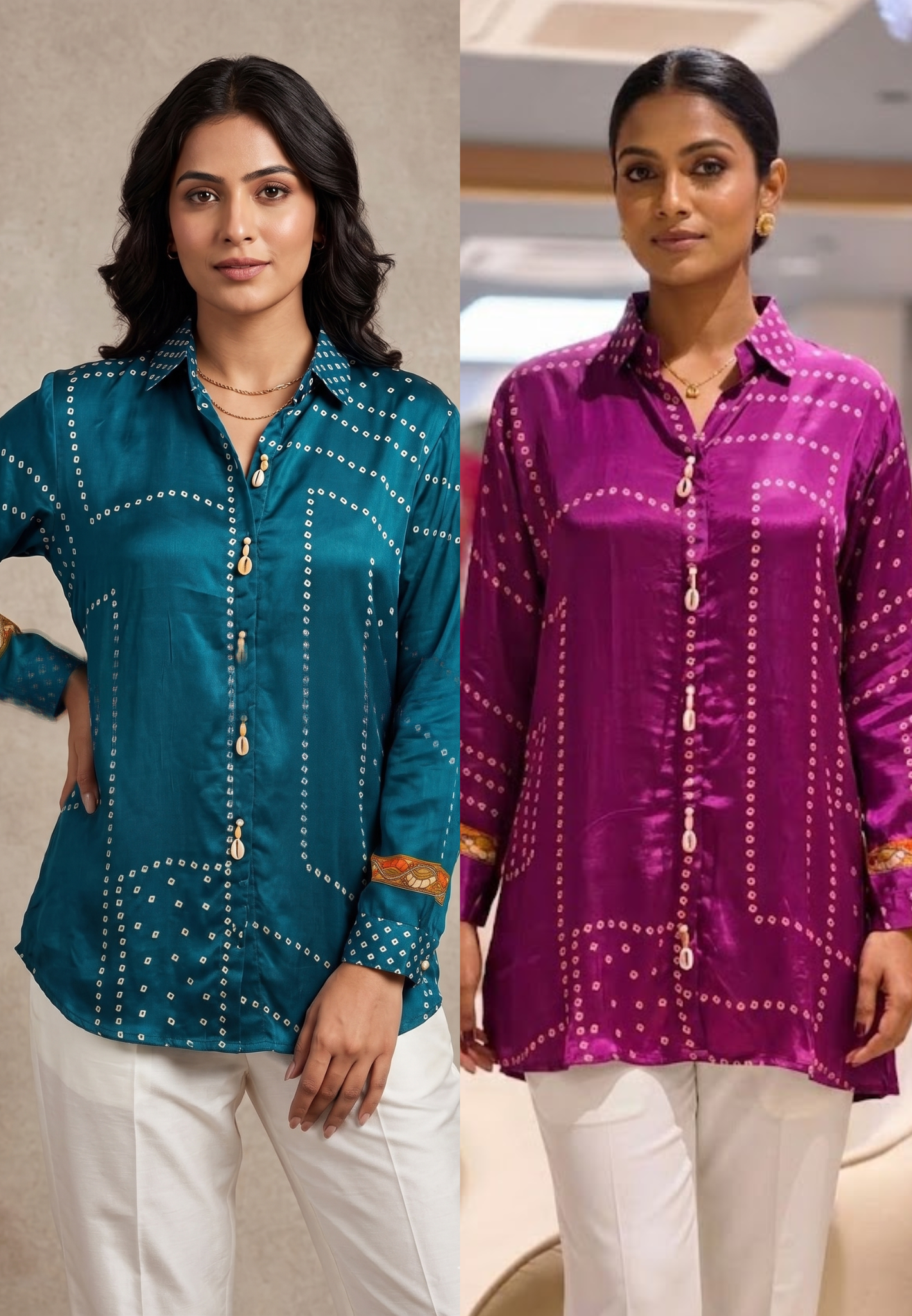 Pure Crepe Collared Casual Shirt with Back Bird Print -15111