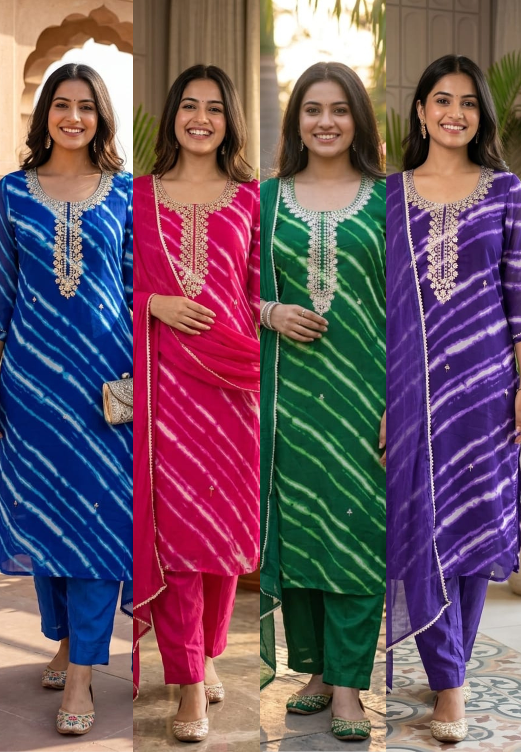Gotta Touch Traditional Leheriya Pur Soft Georgette Full Suit Set With Dupatta- 15165
