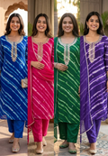 Gotta Touch Traditional Leheriya Pur Soft Georgette Full Suit Set With Dupatta- 15165