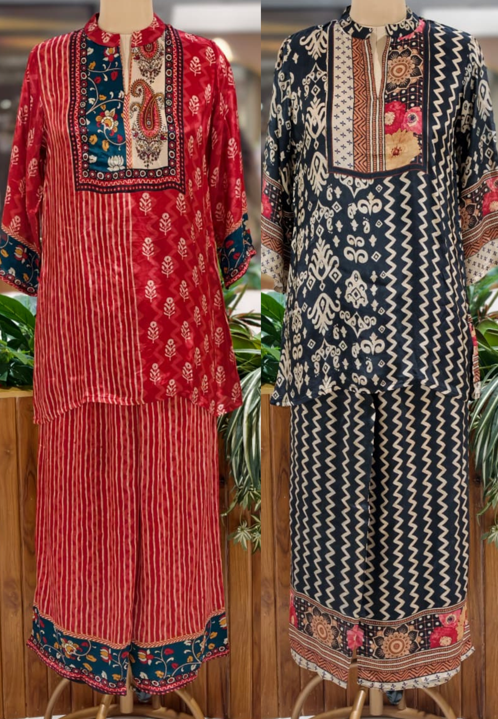 Colorful Multiprints Flowy Crepe Light Weight Casual Co-Ord Set- 15473