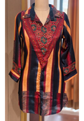 Stunning Striped Multi Block Prints Casual Crepe Shirts- 14923