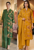 Printed Cotton Full Suit Set in Angrakha Pattern W15