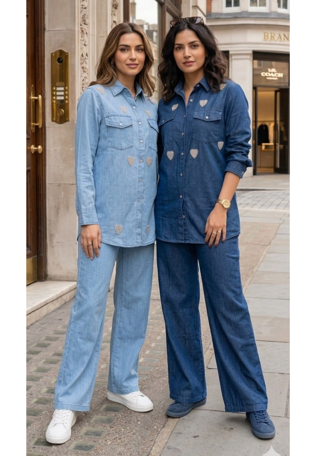 Tiny Love Shine Reinstone Drops Denim Casual Co-Ord Sets- 14522 W156
