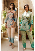 Face Patched Mossaic Print Multicolor Casual Wear Co-Ord Set- 15352