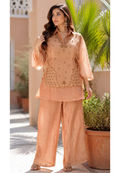 Intricate Gold Scattered Embellishments Crush Tissue Co-Ord Set- 15527