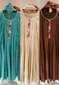 Vibrant Minimal Highlights Embroidered Banarasi Mul-Chanderi A-Line Full Suit Set With Dupatta- 16240