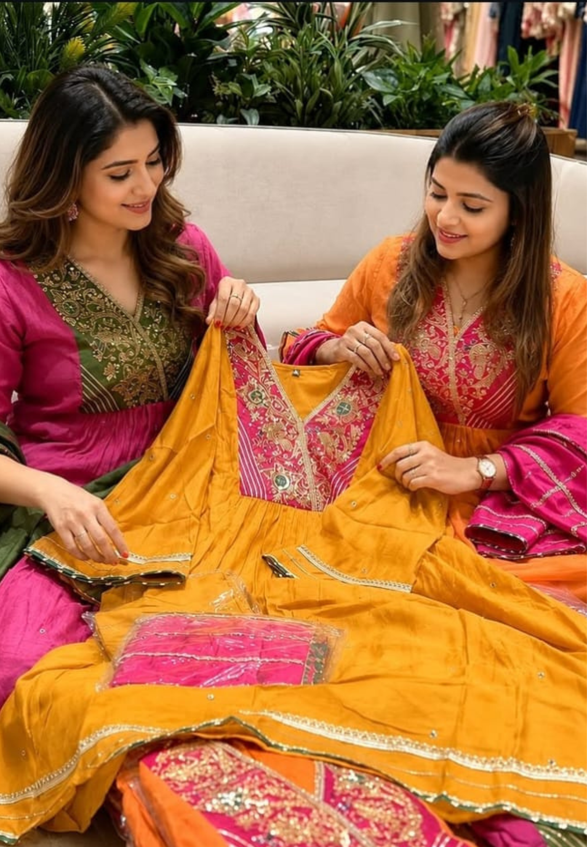 Festive Elegance Banarasi Mul-Chanderi A-Line Full Suit Set With Premium Zardosi Real Mirror Work- 16242