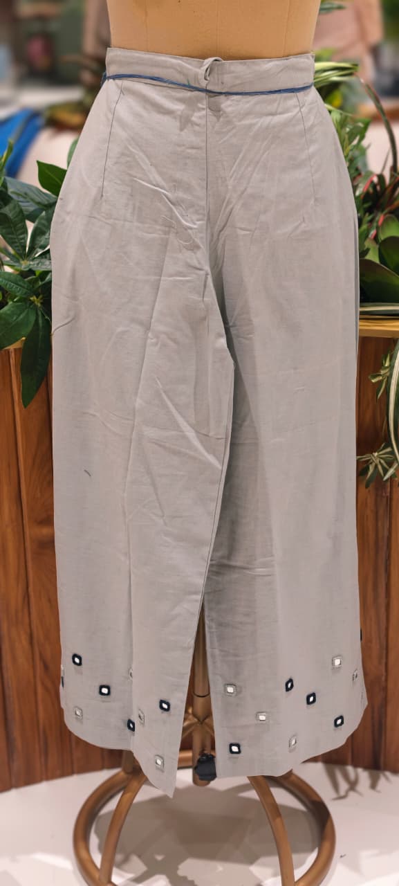 Real Mirror Halter Neckline Summer Friendly Solid Kurta Pant Set In Cotton Fabric- 14177 W76
