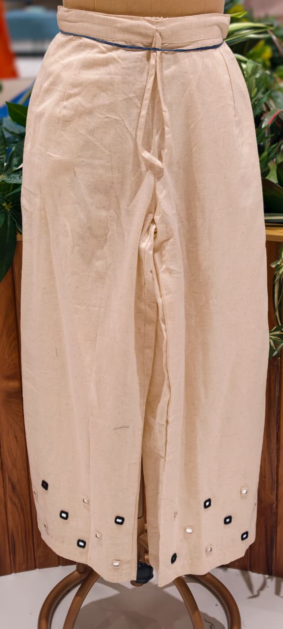 Real Mirror Halter Neckline Summer Friendly Solid Kurta Pant Set In Cotton Fabric- 14177 W76