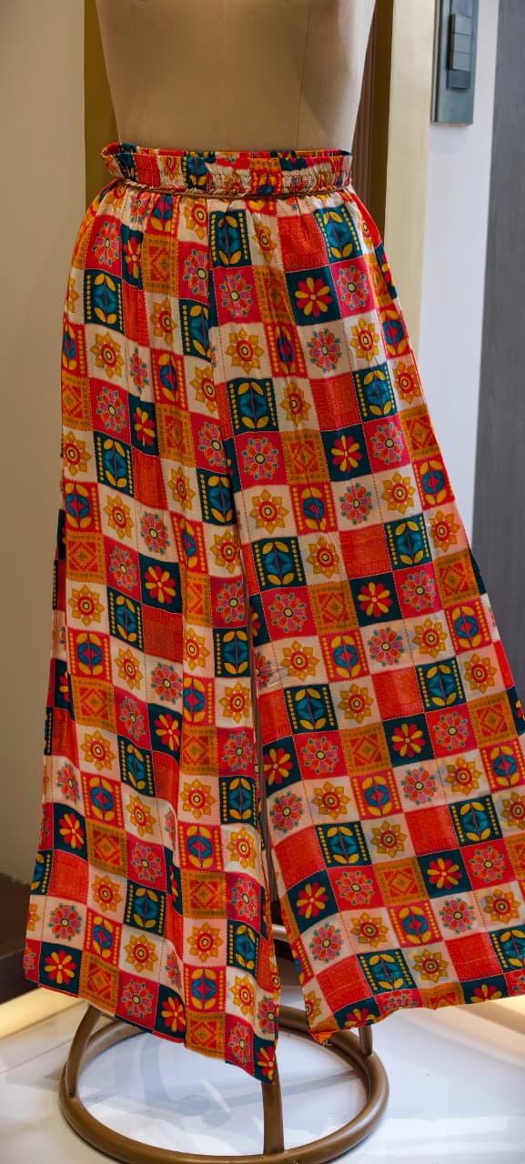 Rajasthani Inspired Patchwork High Contrast Crepe Kurta Pant Set With Pocket RB166
