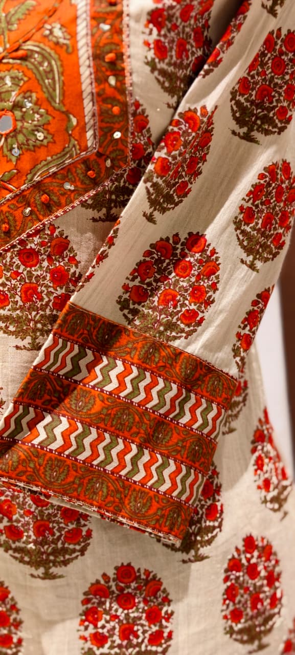 Pure Traditional Printed Ethnic Wear Cotton Full Suit Set With Dupatta- 14695 (Body Hugging)