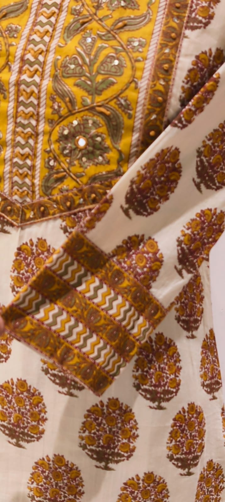 Pure Traditional Printed Ethnic Wear Cotton Full Suit Set With Dupatta- 14695 (Body Hugging)
