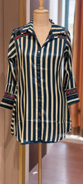 Stunning Striped Multi Block Prints Casual Crepe Shirts- 14923