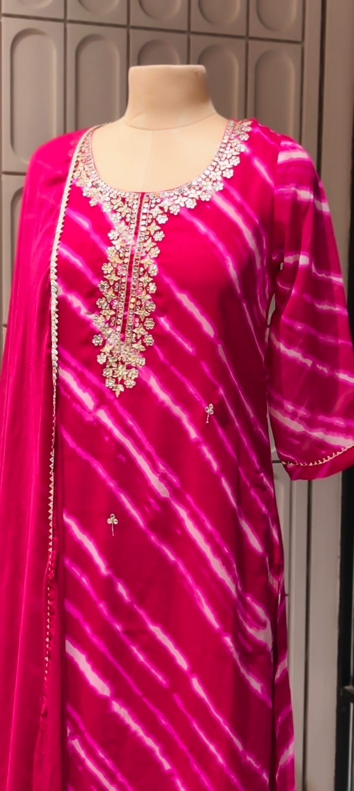 Gotta Touch Traditional Leheriya Pur Soft Georgette Full Suit Set With Dupatta- 15165