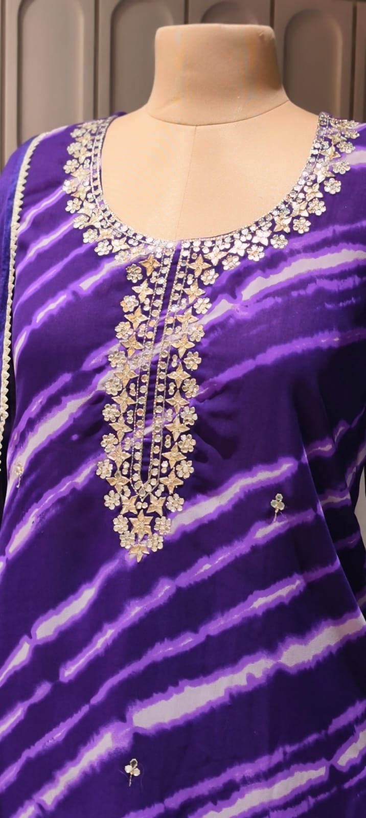 Gotta Touch Traditional Leheriya Pur Soft Georgette Full Suit Set With Dupatta- 15165