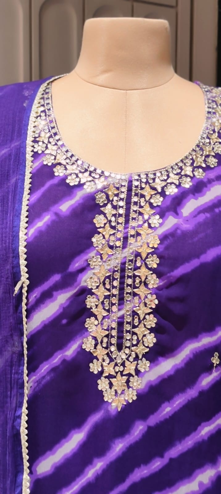 Gotta Touch Traditional Leheriya Pur Soft Georgette Full Suit Set With Dupatta- 15165