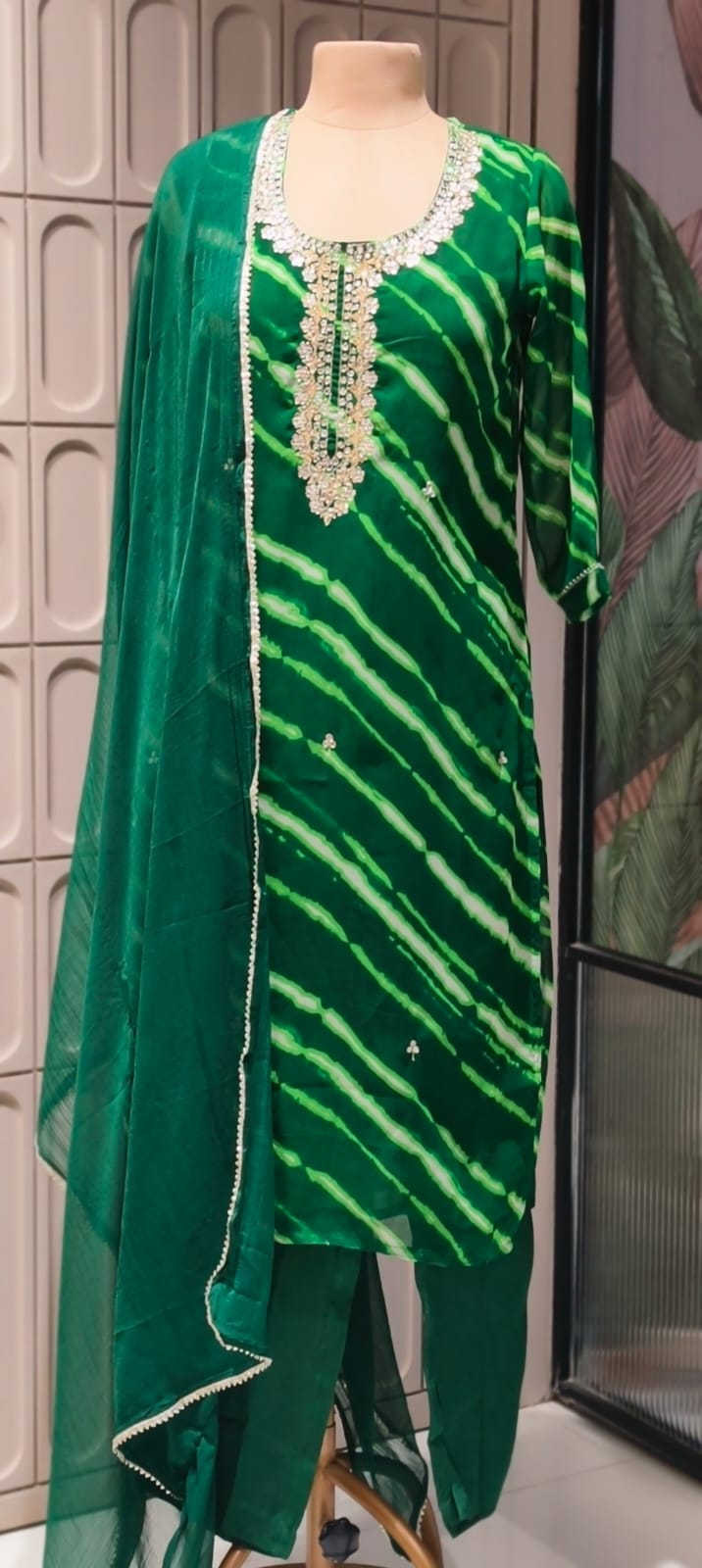 Gotta Touch Traditional Leheriya Pur Soft Georgette Full Suit Set With Dupatta- 15165