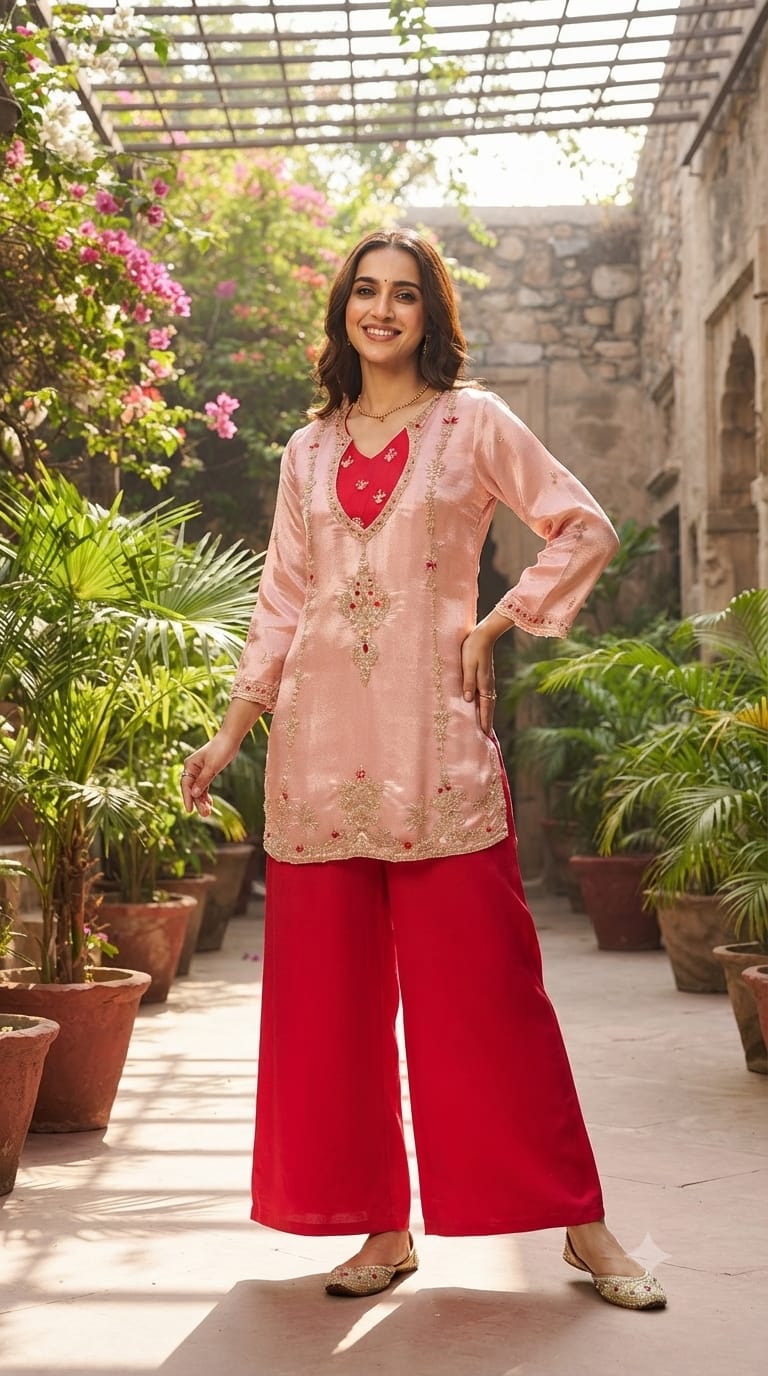 Elegant Zardosi Work Buster Style Festive Wear Fancy Co-Ord Set- 15370