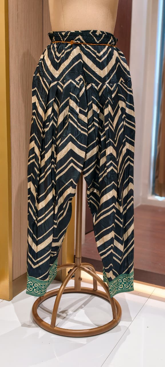 Boho Chich Tribal Inspired Multicolor Print Crepe Full Suit Set With Dupatta- 15417, 15120