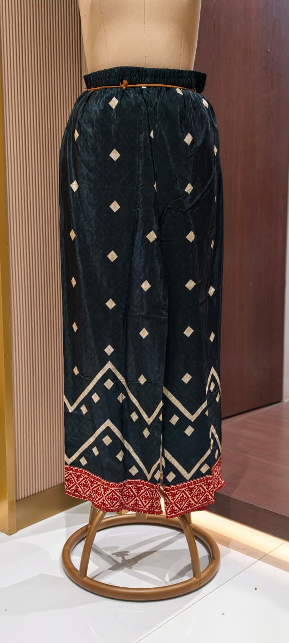 Tribal Inspired Tassel Accent Multi Printed Flowy Crepe Fancy Full Suit Set With Dupatta- 15418, 15419