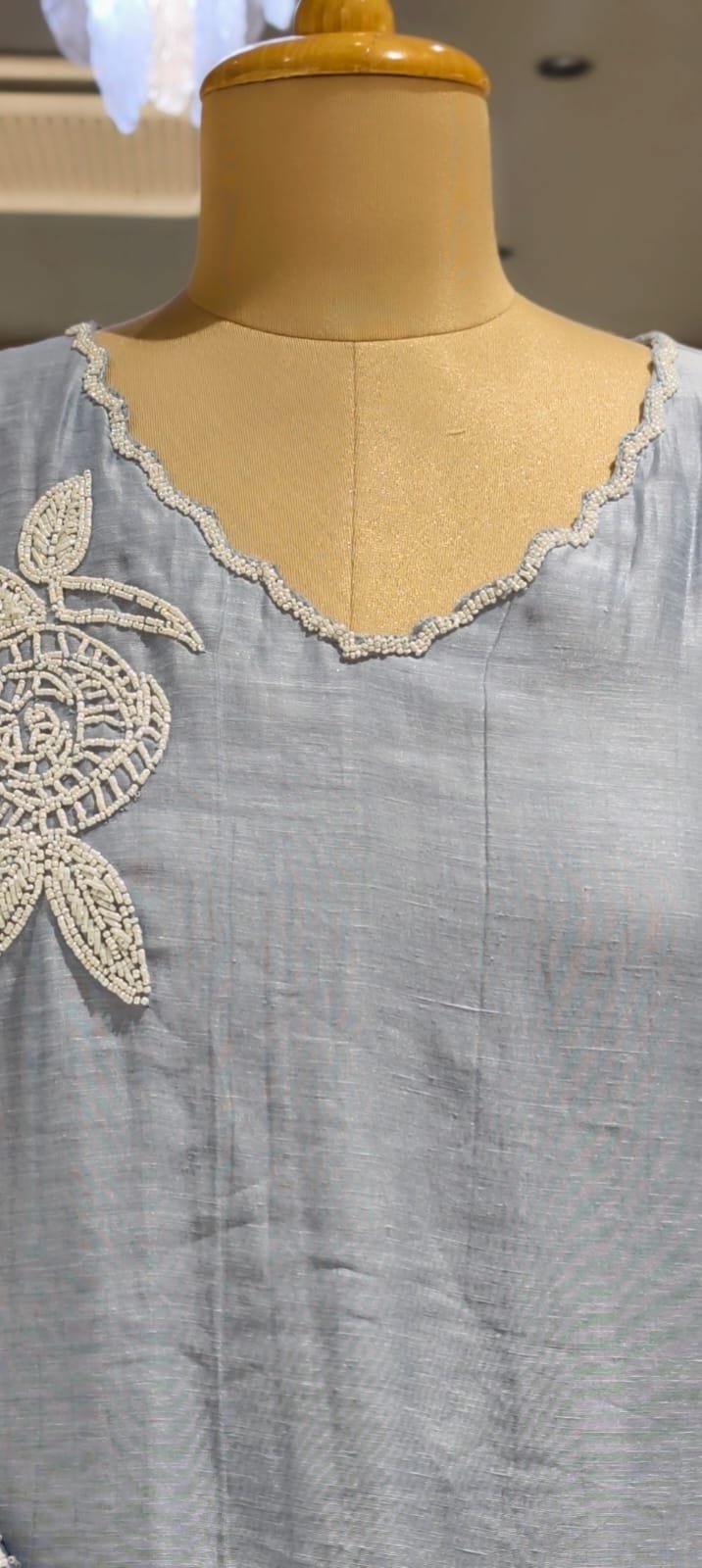 Elegant Tiny Cut-Dana Embellished Banarasi Mul Chanderi Full Suit Set With Dupatta