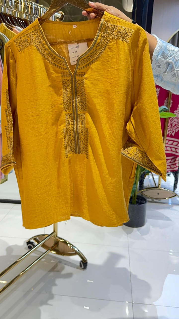 Kashmiri Embroidery Over Neck & Sleeve Unique Imported Top- 15136