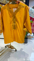 Kashmiri Embroidery Over Neck & Sleeve Unique Imported Top- 15136