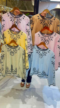 Tiny Bud Embroidery Chinese Style Casual Western Top- 15145