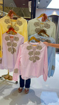 Rich Thread Embroidery Chinese Collar Imported Casual Top- 15145