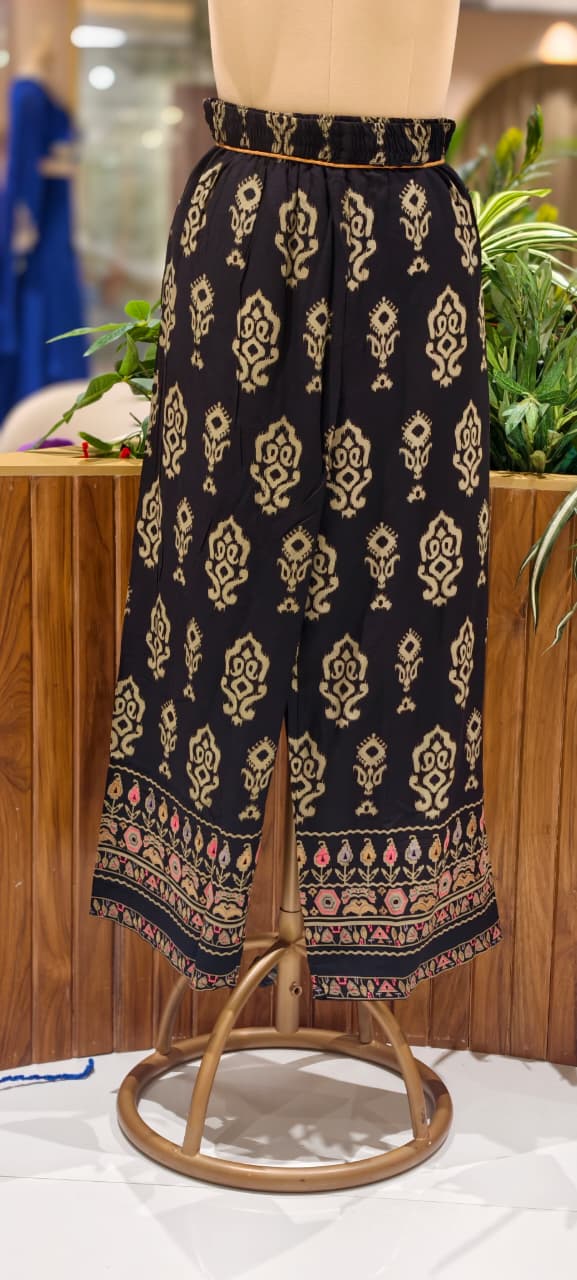 Mango Buti Inspired Block Prints Tassel Accent German Rayon Co-Ord Set- 15468