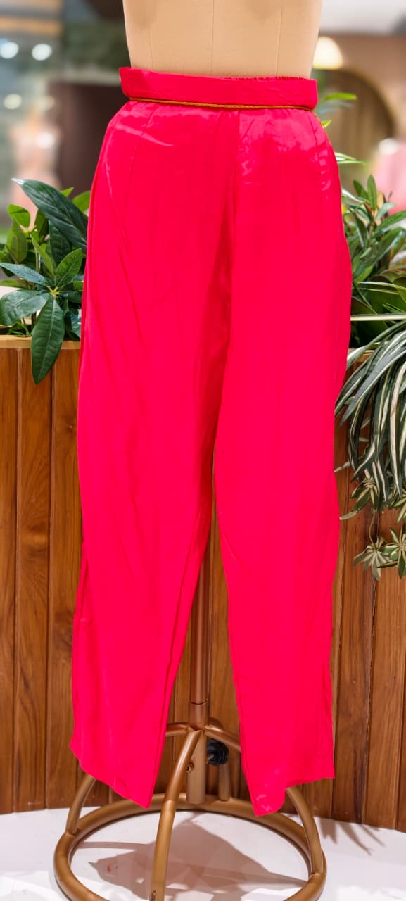 Fuschia Elegance Lehriya Printed Gotta Neckline Russian Silk Full Suit Set With Dupatta- 15607