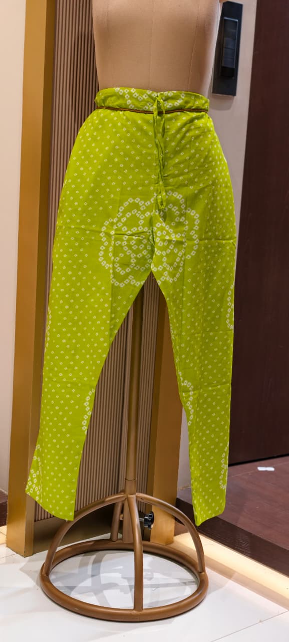 Minimal Neck Work Soft Cotton Leheriya Printed Full Suit Set With Dupatta
