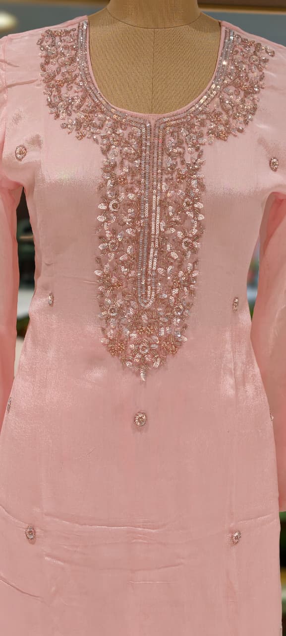 Premium Chinon Pastel Elegance Scattered Bootis & Cut-Dana Ensembelled Full Suit Set With Dupatta- 15502