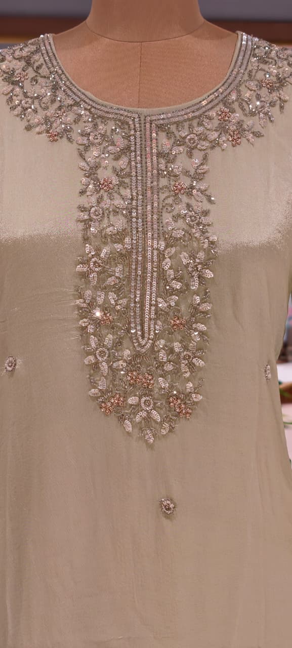 Premium Chinon Pastel Elegance Scattered Bootis & Cut-Dana Ensembelled Full Suit Set With Dupatta- 15502