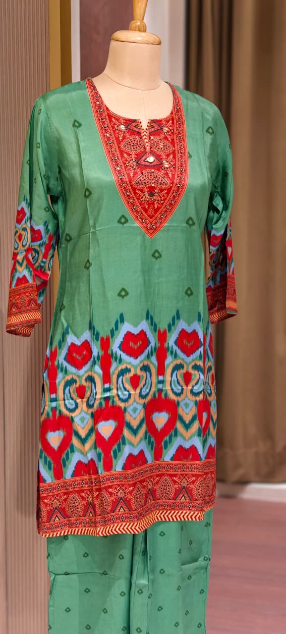 Multi Prints Premium Muslin Vibrant Casual Wear Co-Ord Sets- 14516 W154