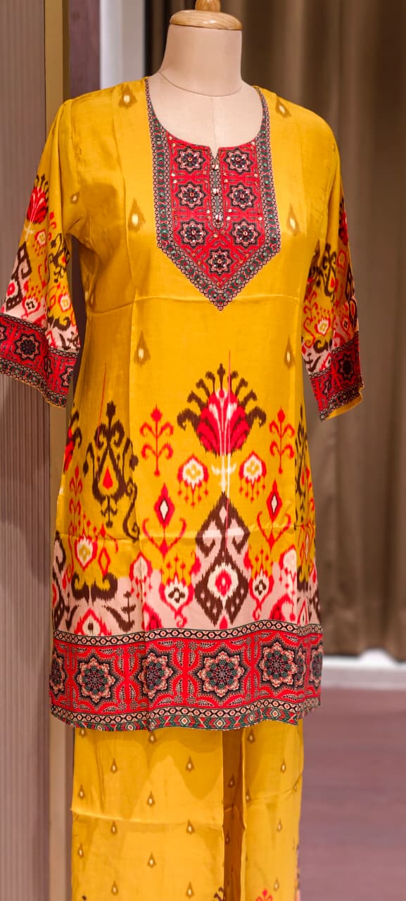 Multi Prints Premium Muslin Vibrant Casual Wear Co-Ord Sets- 14516 W154
