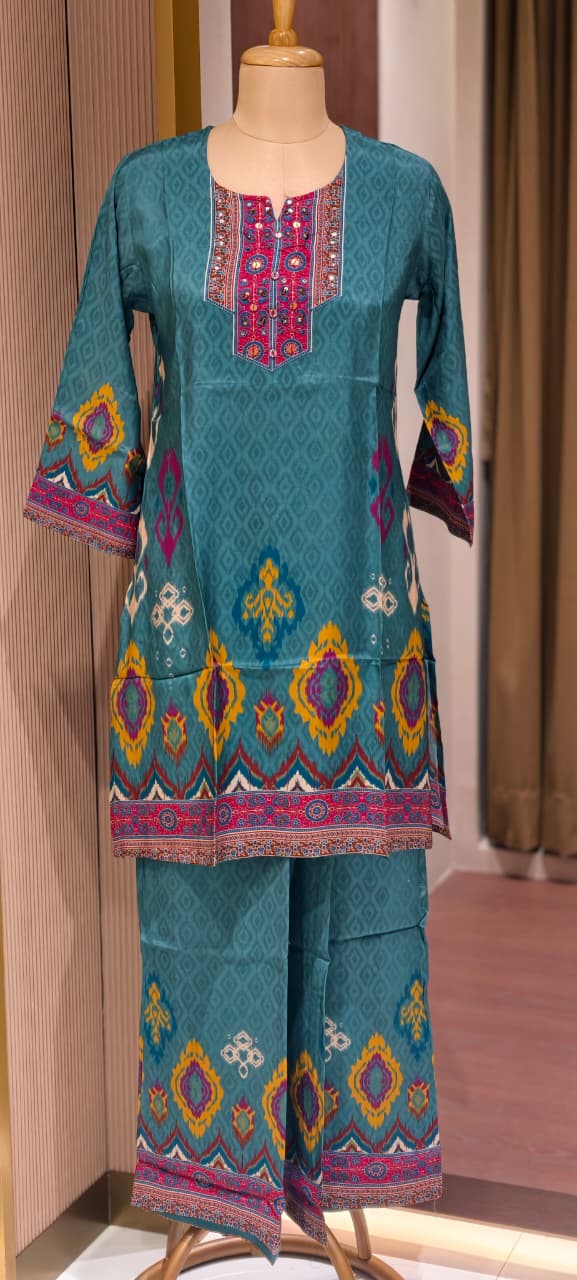 Multi Prints Premium Muslin Vibrant Casual Wear Co-Ord Sets- 14516 W154