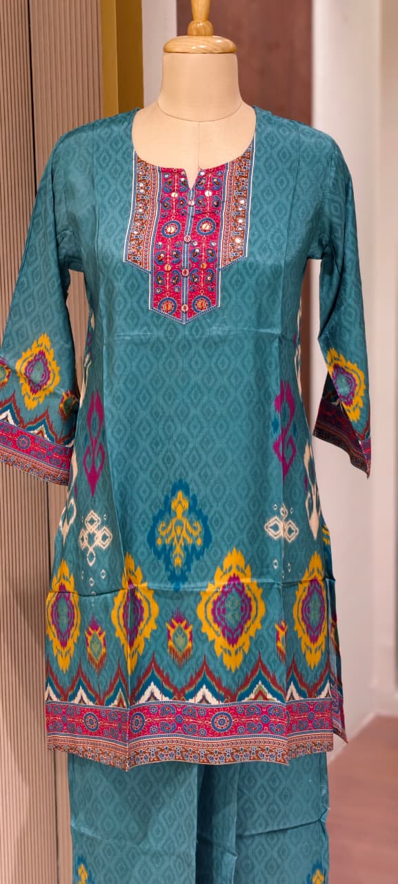 Multi Prints Premium Muslin Vibrant Casual Wear Co-Ord Sets- 14516 W154