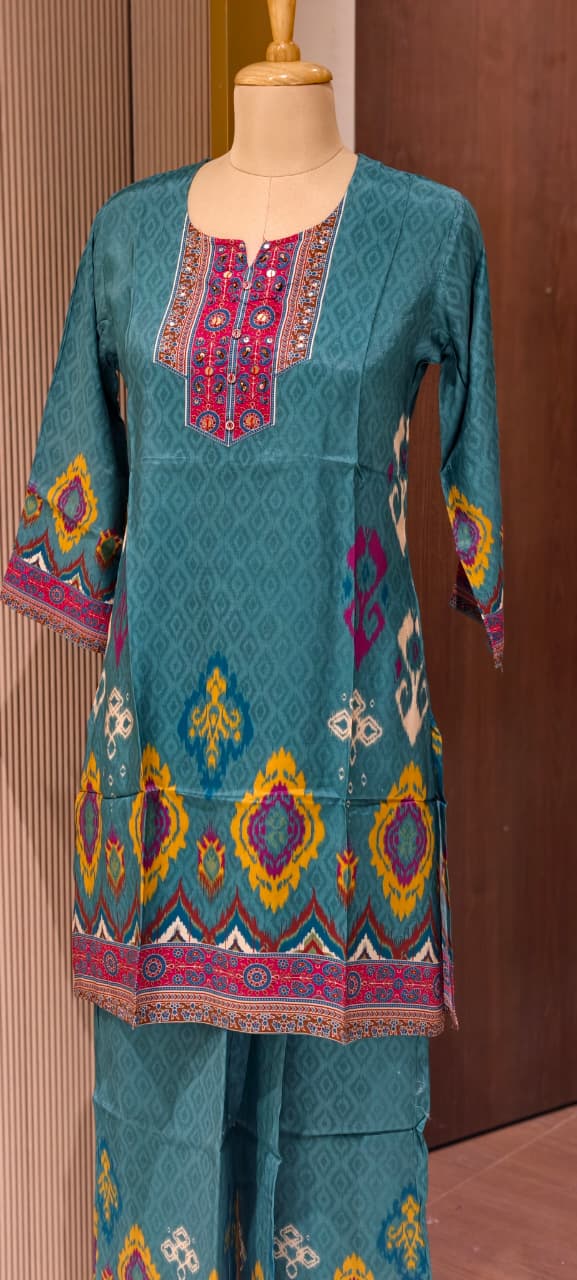Multi Prints Premium Muslin Vibrant Casual Wear Co-Ord Sets- 14516 W154