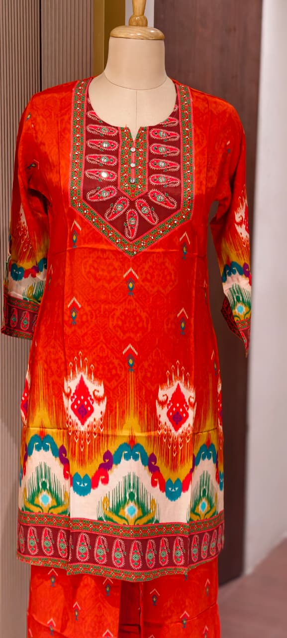 Multi Prints Premium Muslin Vibrant Casual Wear Co-Ord Sets- 14516 W154