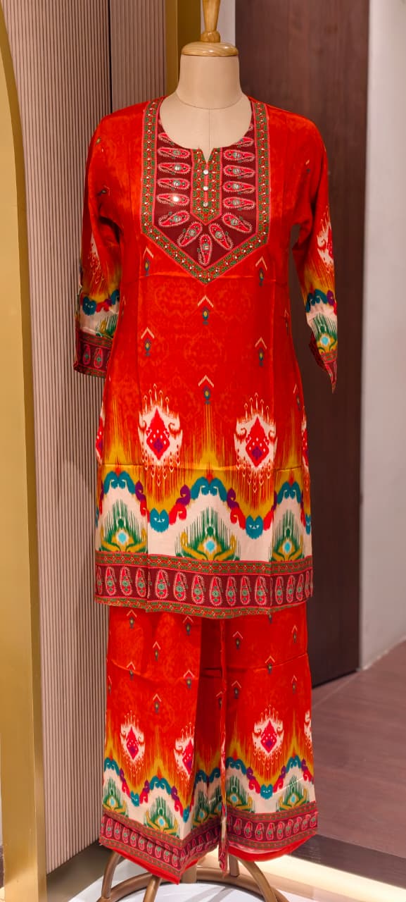Multi Prints Premium Muslin Vibrant Casual Wear Co-Ord Sets- 14516 W154