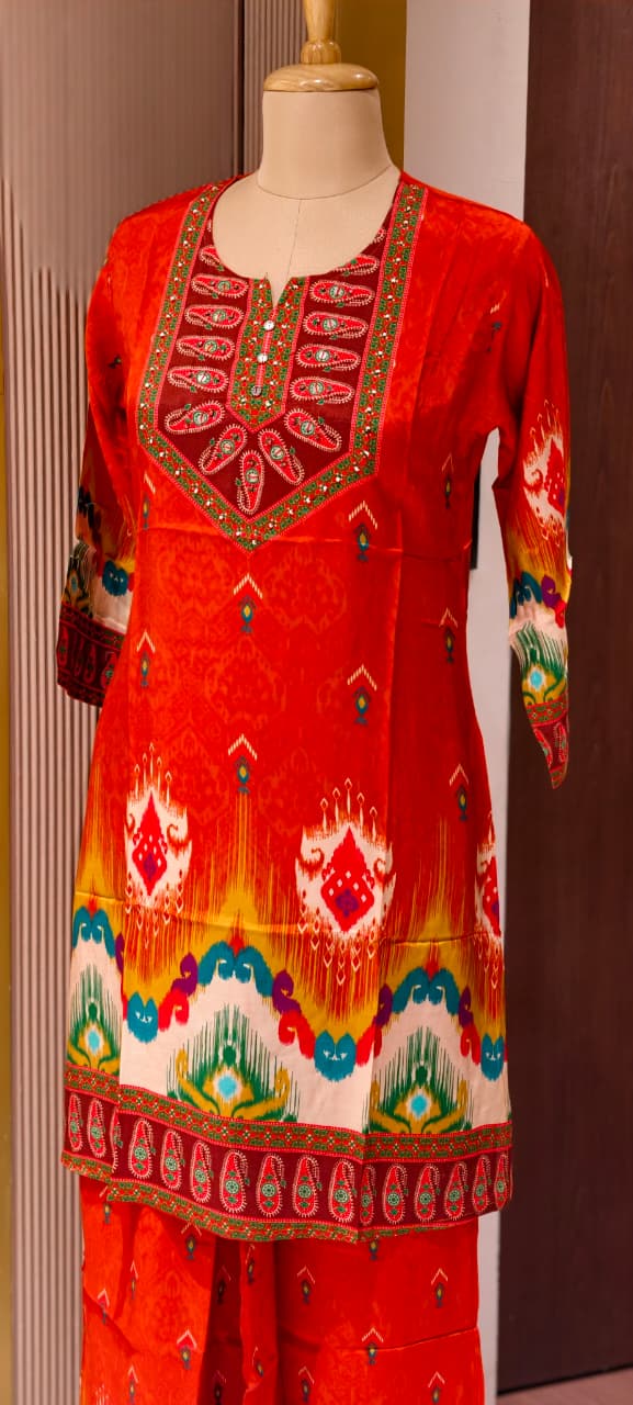 Multi Prints Premium Muslin Vibrant Casual Wear Co-Ord Sets- 14516 W154