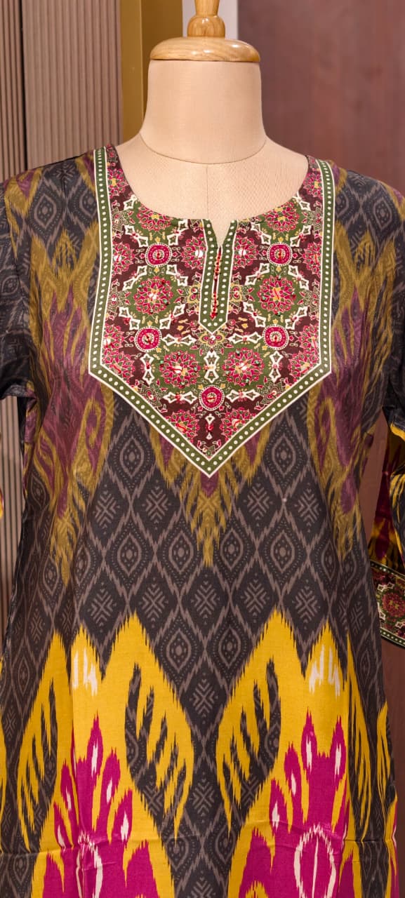 Multi Prints Premium Muslin Vibrant Casual Wear Co-Ord Sets- 14516 W154