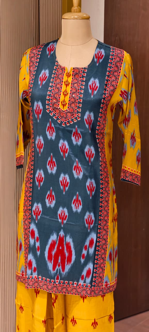 Multi Prints Premium Muslin Vibrant Casual Wear Co-Ord Sets- 14516 W154